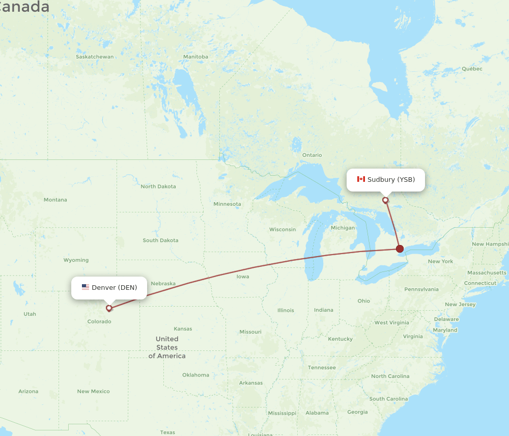 DEN-YSB flight routes