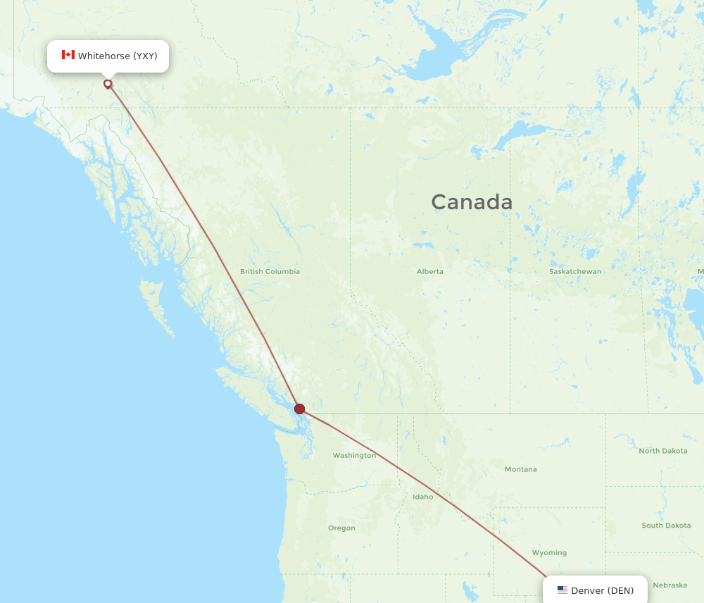DEN-YXY flight routes