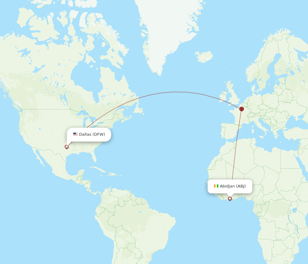 DFW-ABJ flight routes