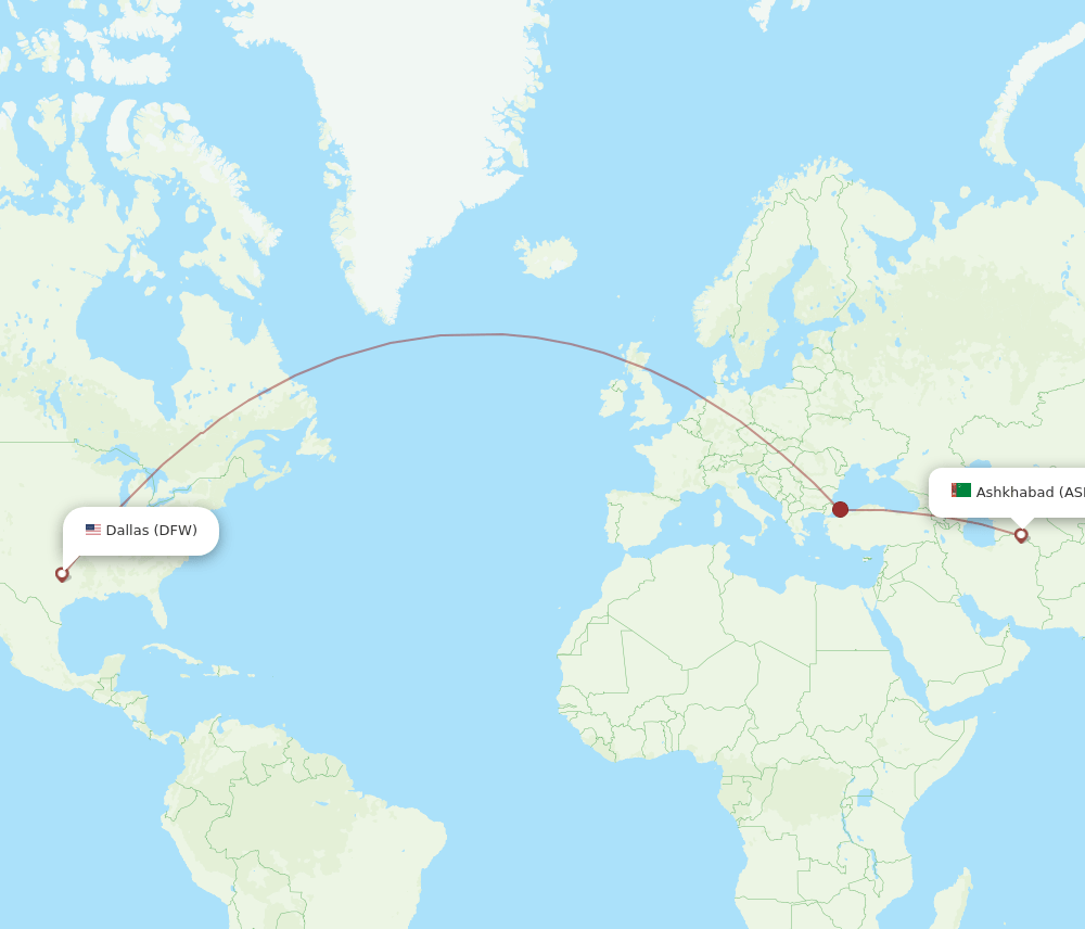 DFW-ASB flight routes