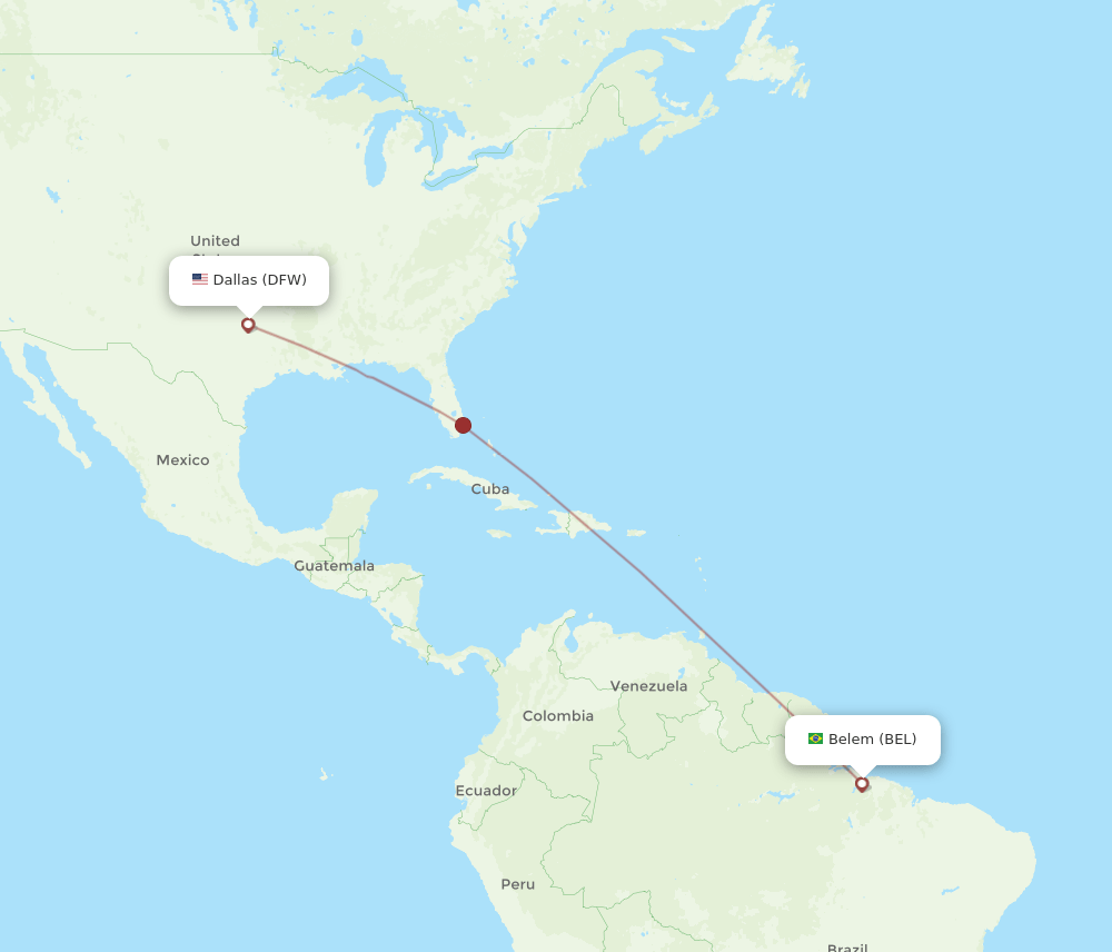 DFW-BEL flight routes