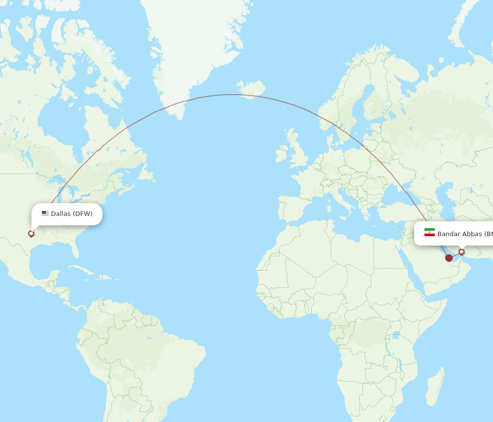 DFW-BND flight routes