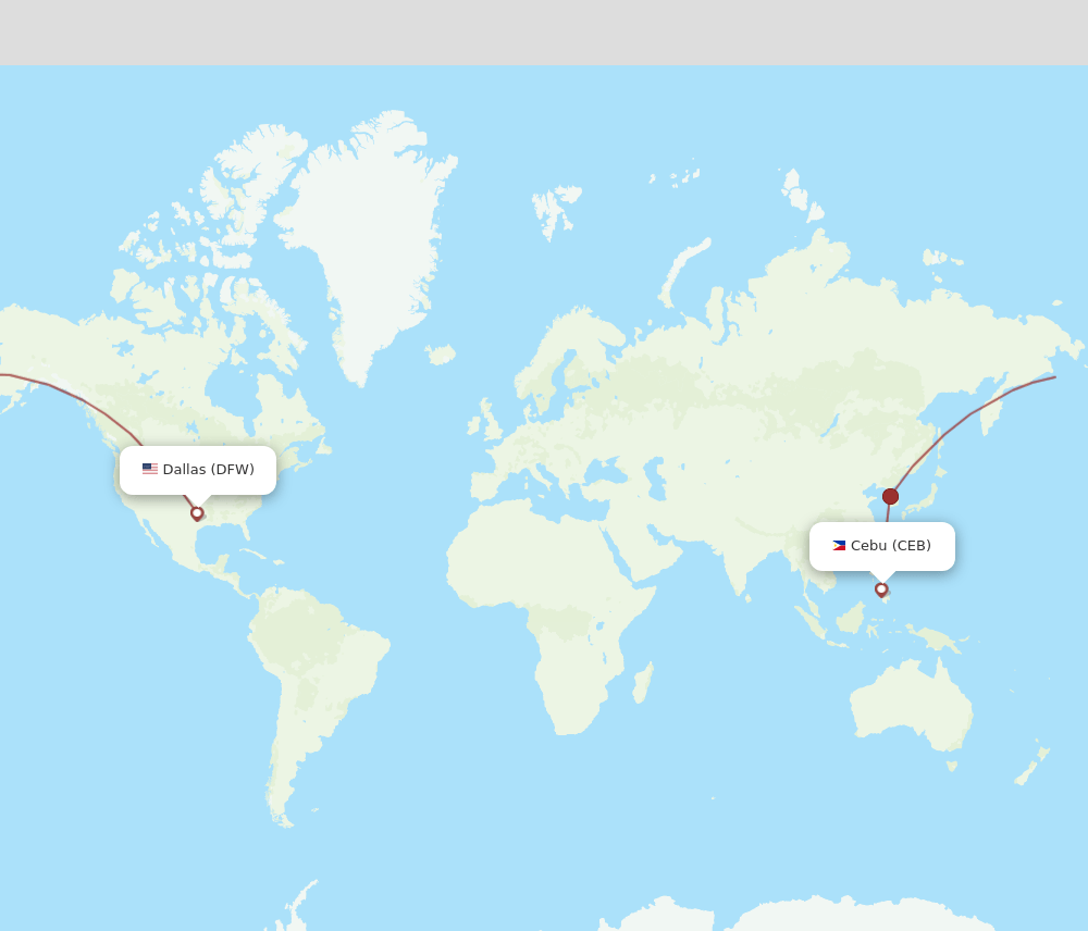 DFW-CEB flight routes