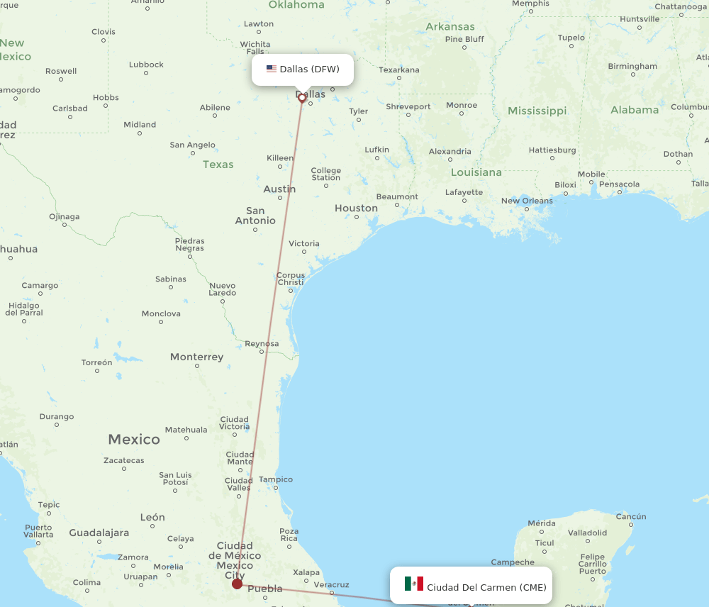 DFW-CME flight routes