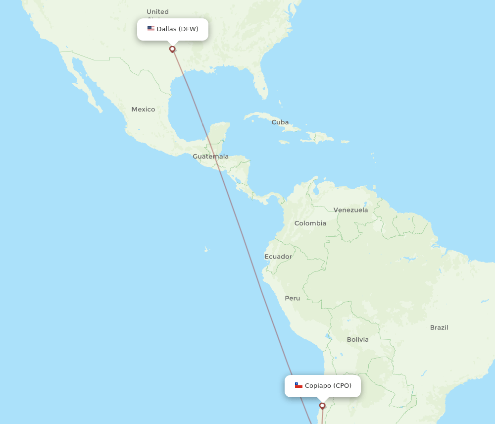 DFW-CPO flight routes
