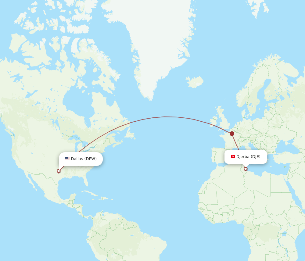 DFW-DJE flight routes