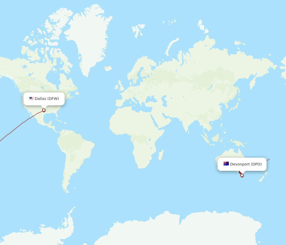DFW-DPO flight routes