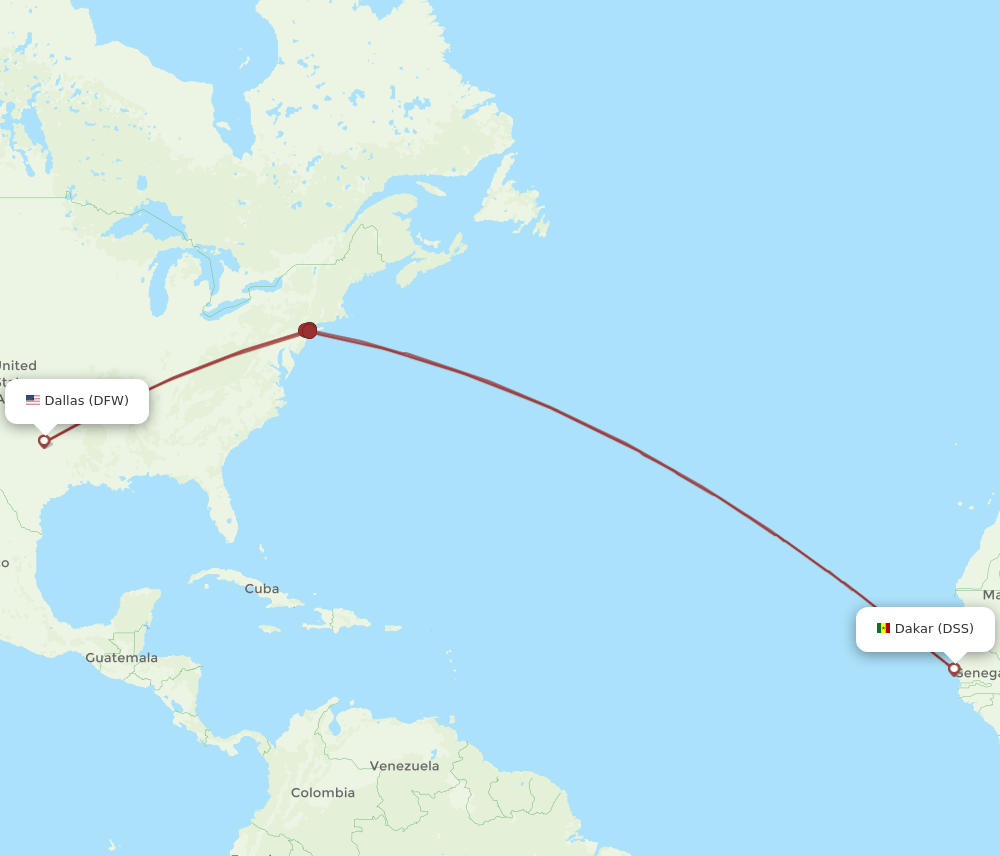 DFW-DSS flight routes