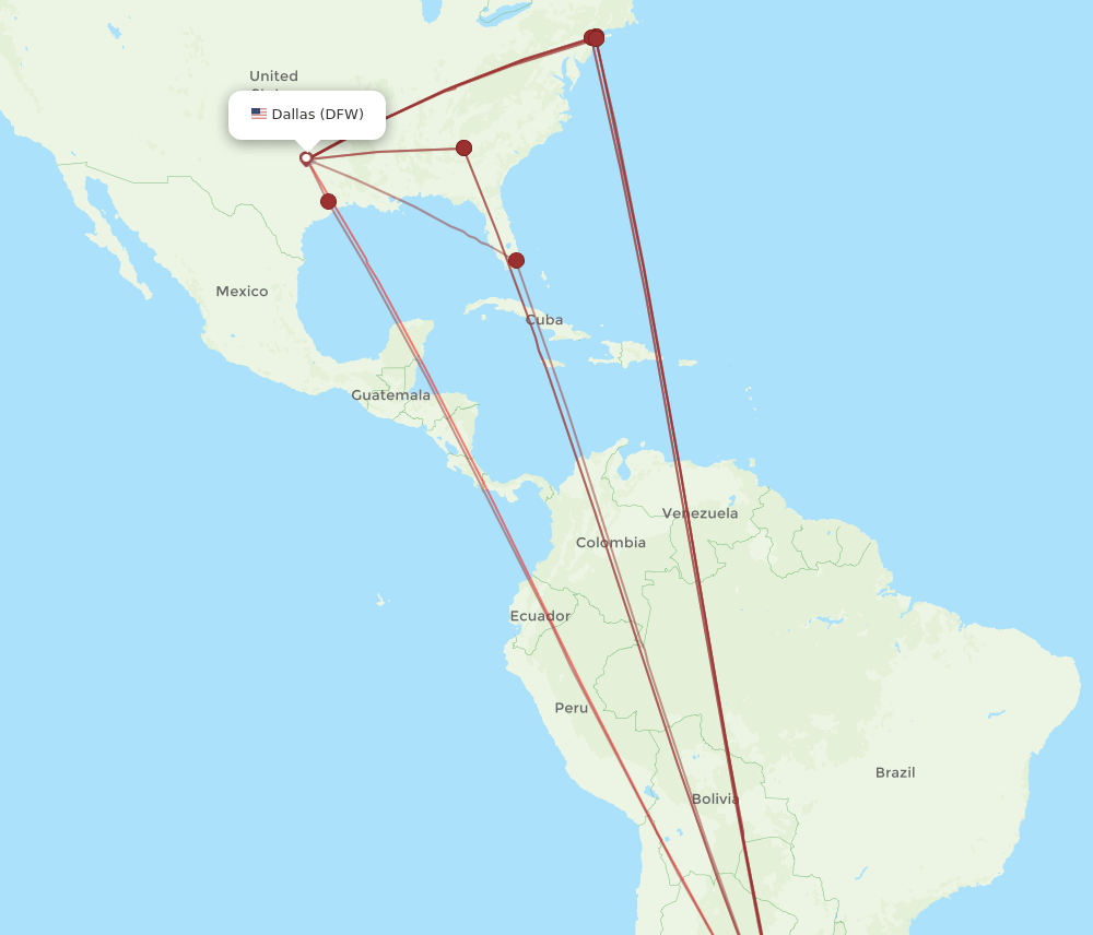 DFW-EZE flight routes
