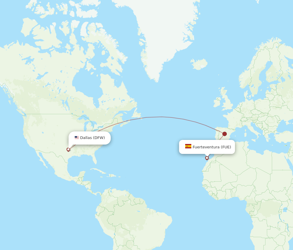 DFW-FUE flight routes
