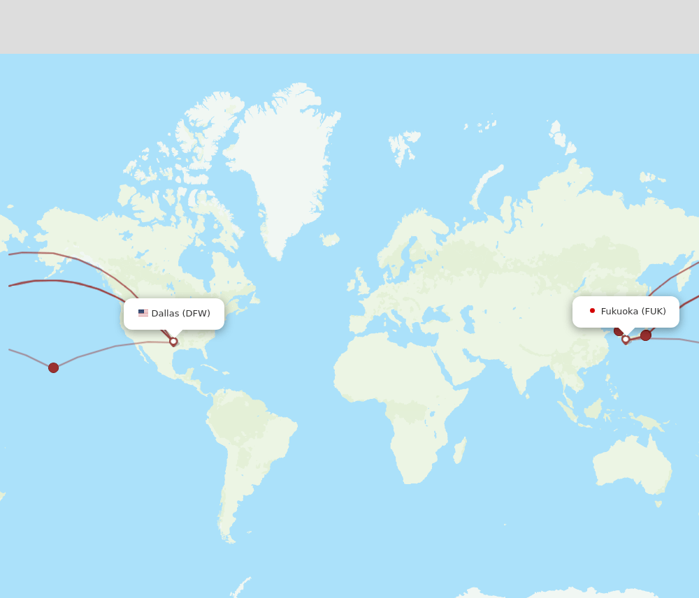 DFW-FUK flight routes
