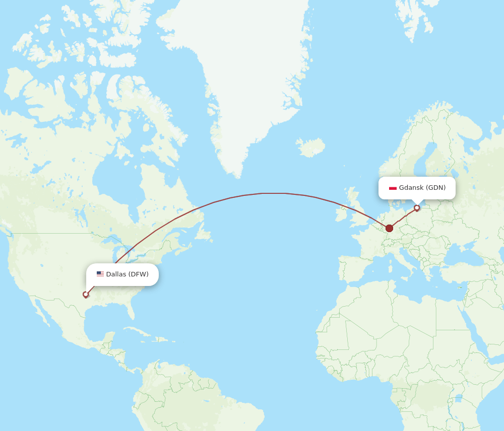 DFW-GDN flight routes