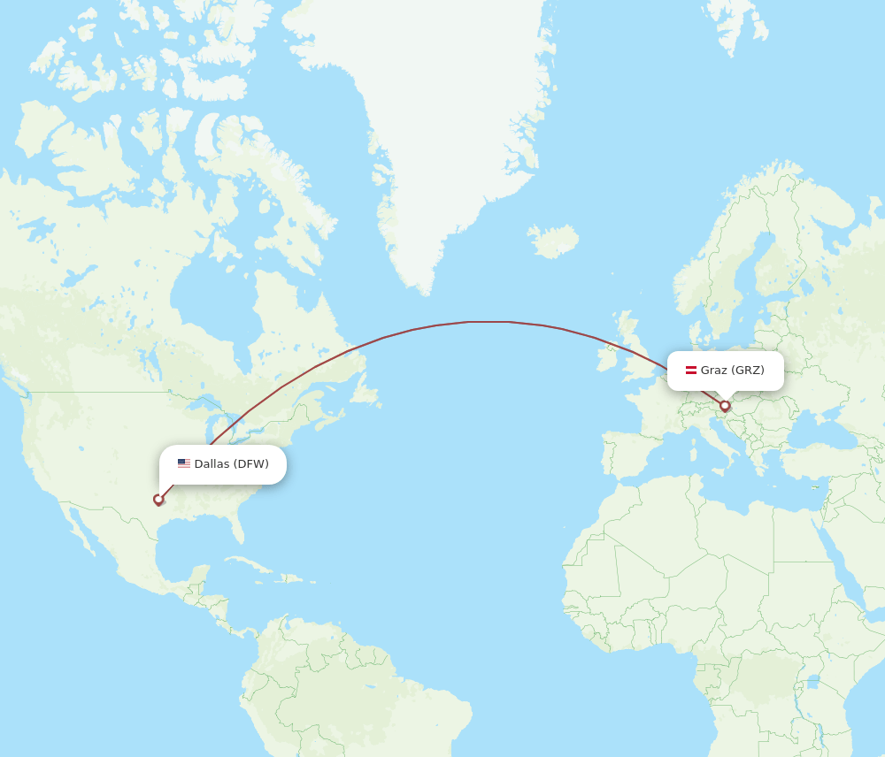 DFW-GRZ flight routes
