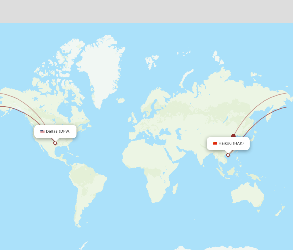 DFW-HAK flight routes