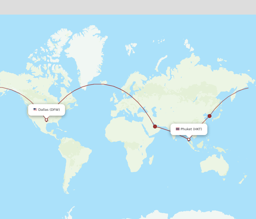 DFW-HKT flight routes