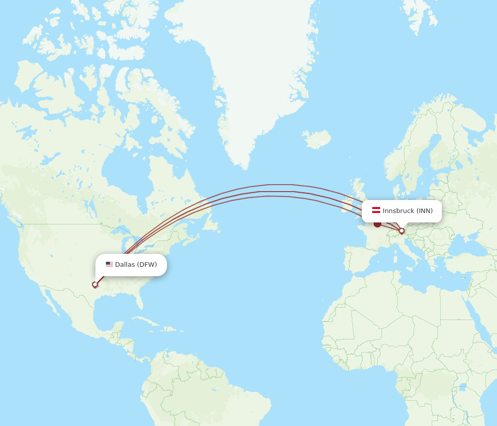DFW-INN flight routes
