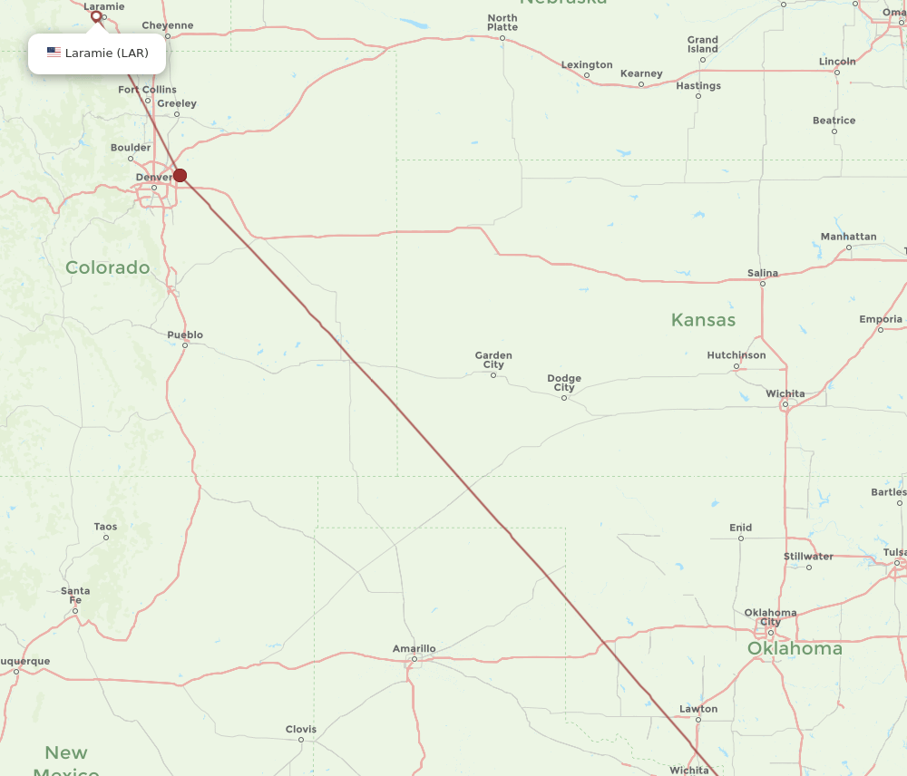 DFW-LAR flight routes