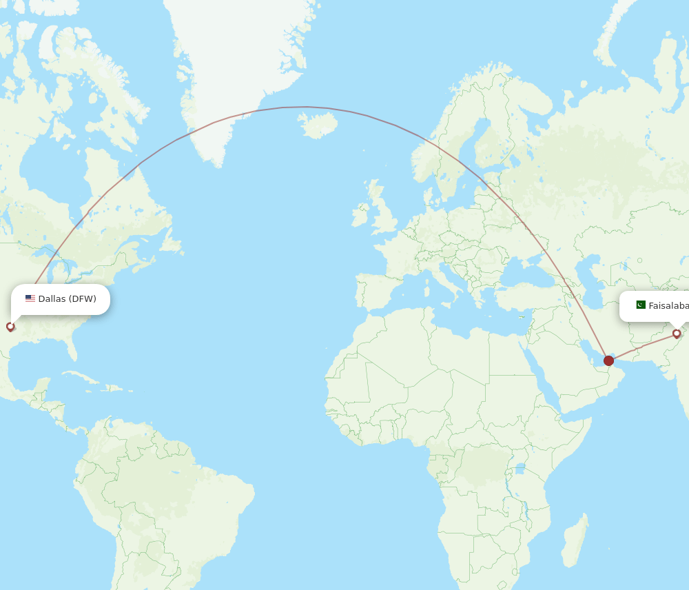 DFW-LYP flight routes