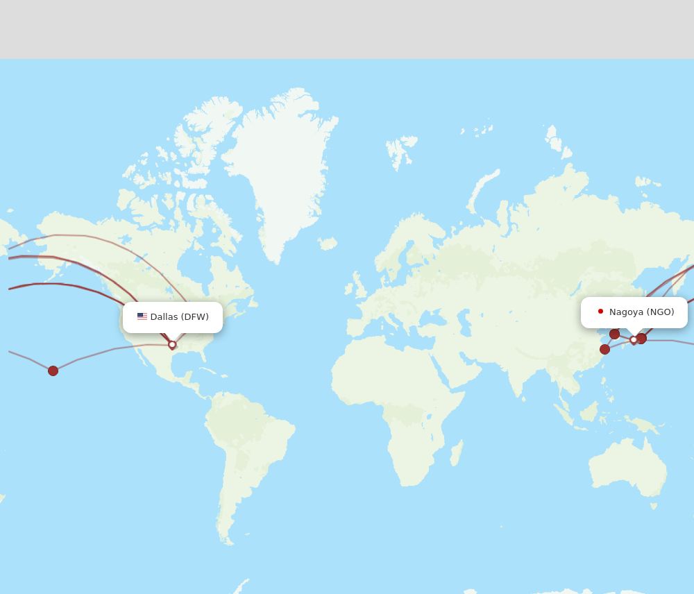 DFW-NGO flight routes