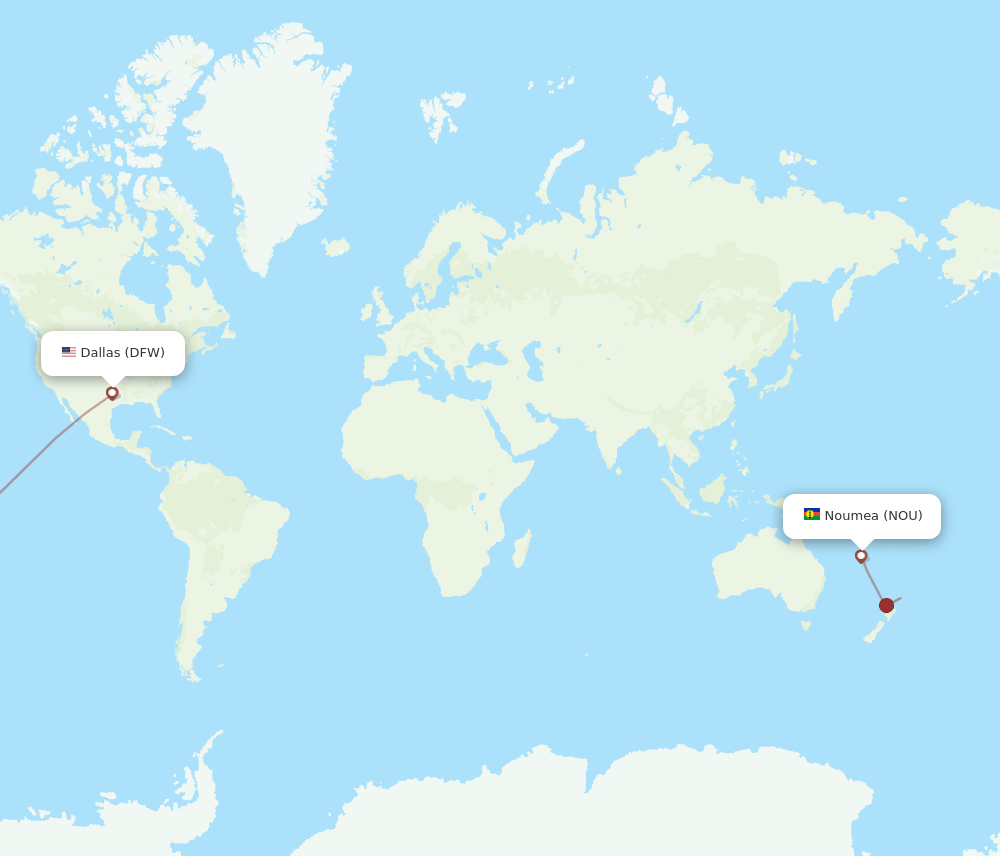 DFW-NOU flight routes