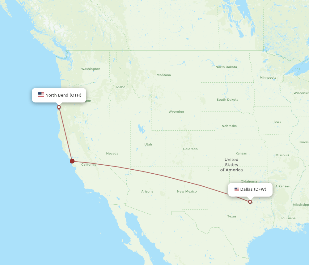 DFW-OTH flight routes