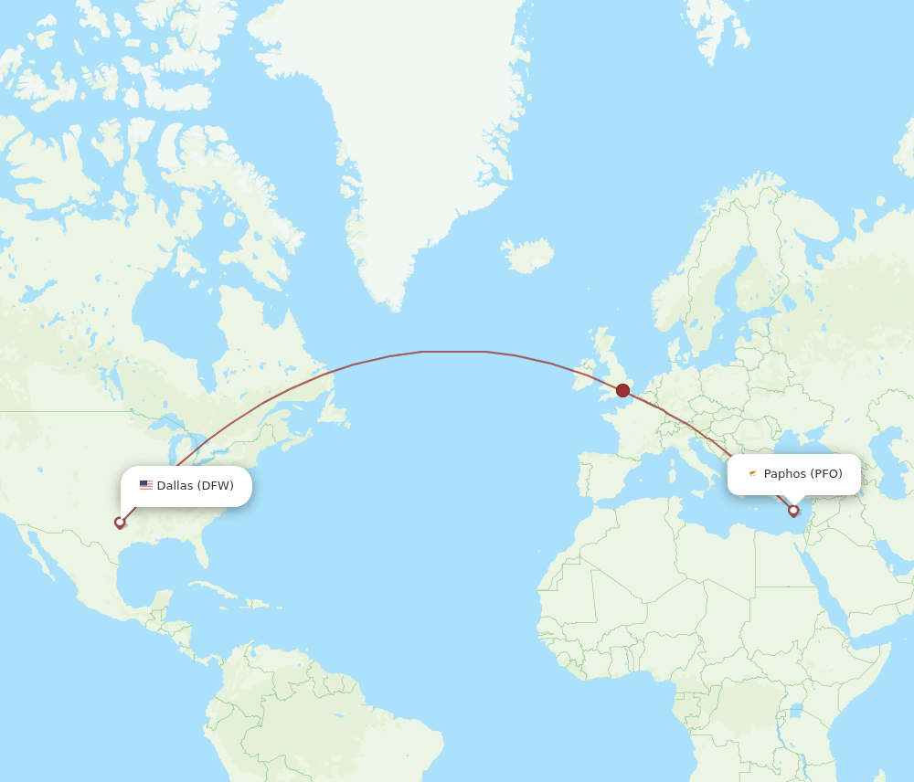 DFW-PFO flight routes
