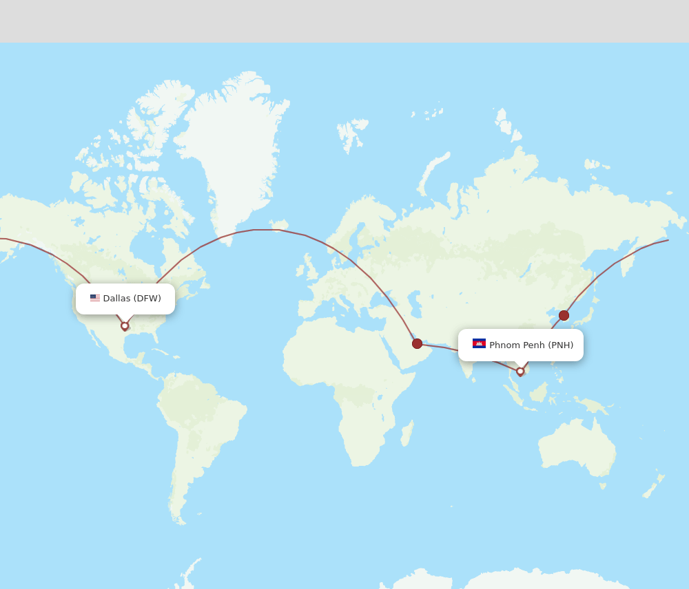 DFW-PNH flight routes