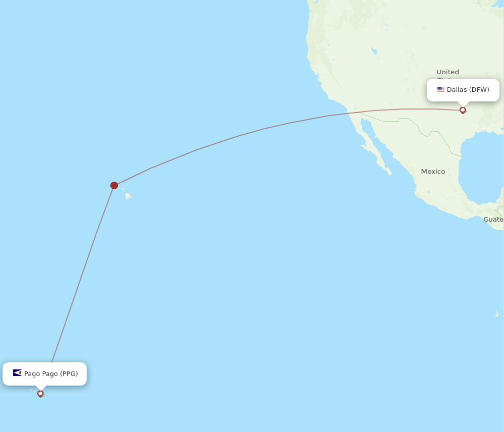 DFW-PPG flight routes