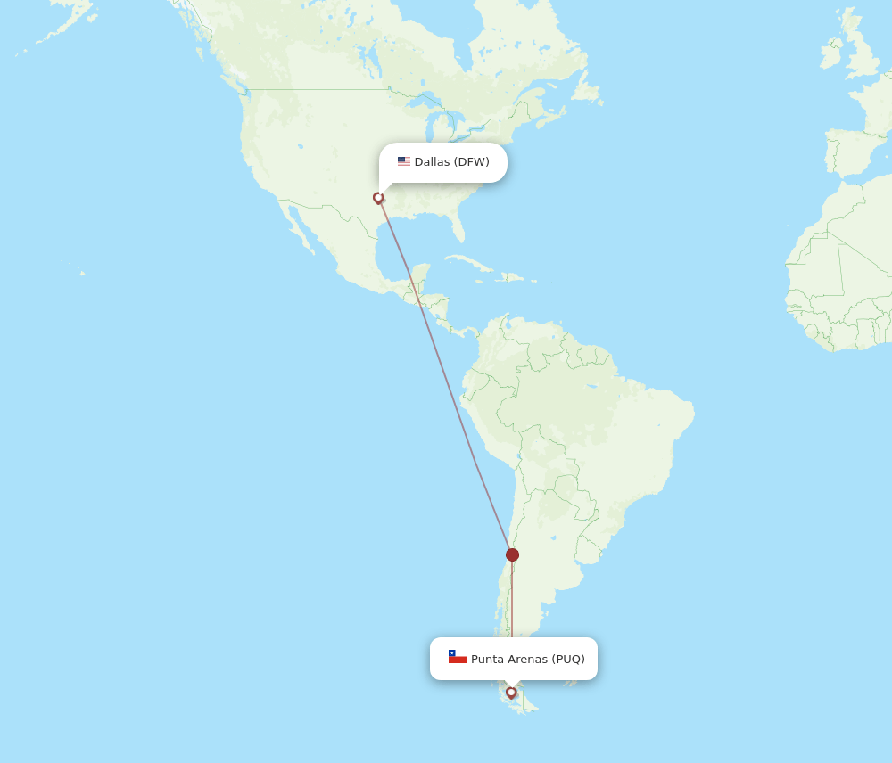DFW-PUQ flight routes