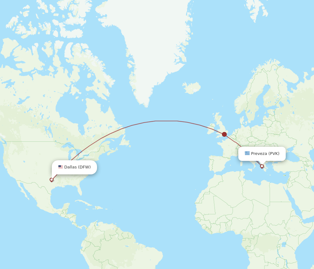 DFW-PVK flight routes