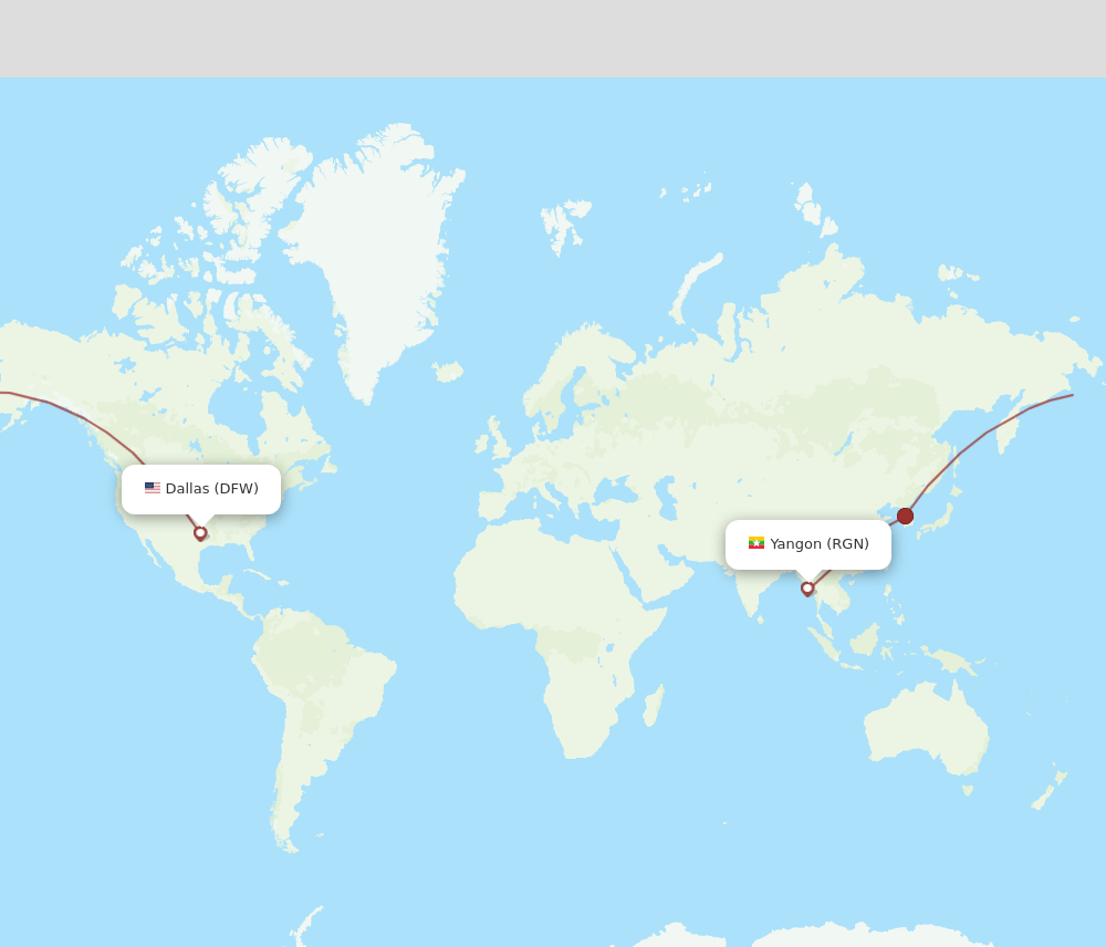 DFW-RGN flight routes