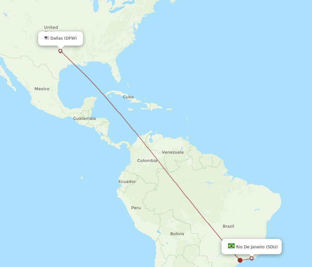 DFW-SDU flight routes