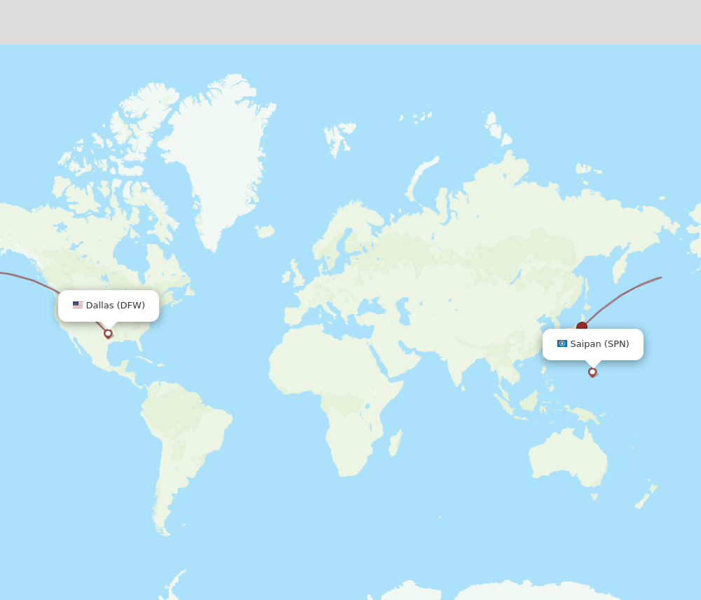 DFW-SPN flight routes