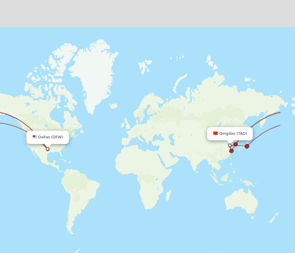 DFW-TAO flight routes