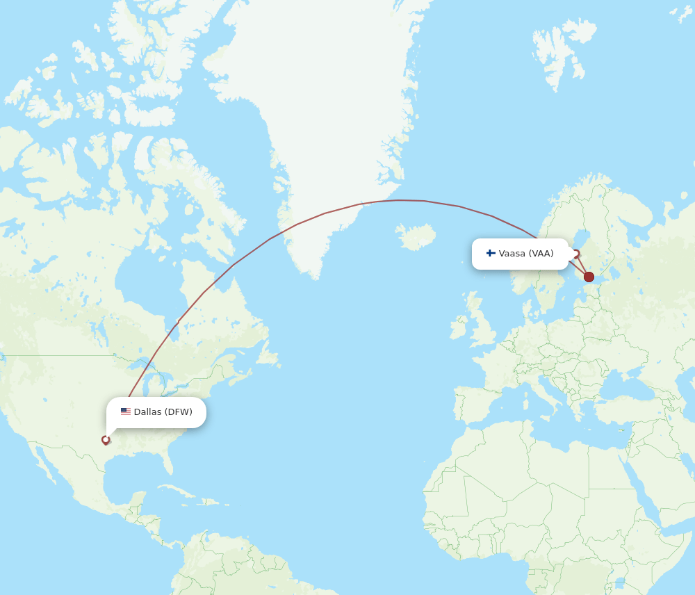 DFW-VAA flight routes