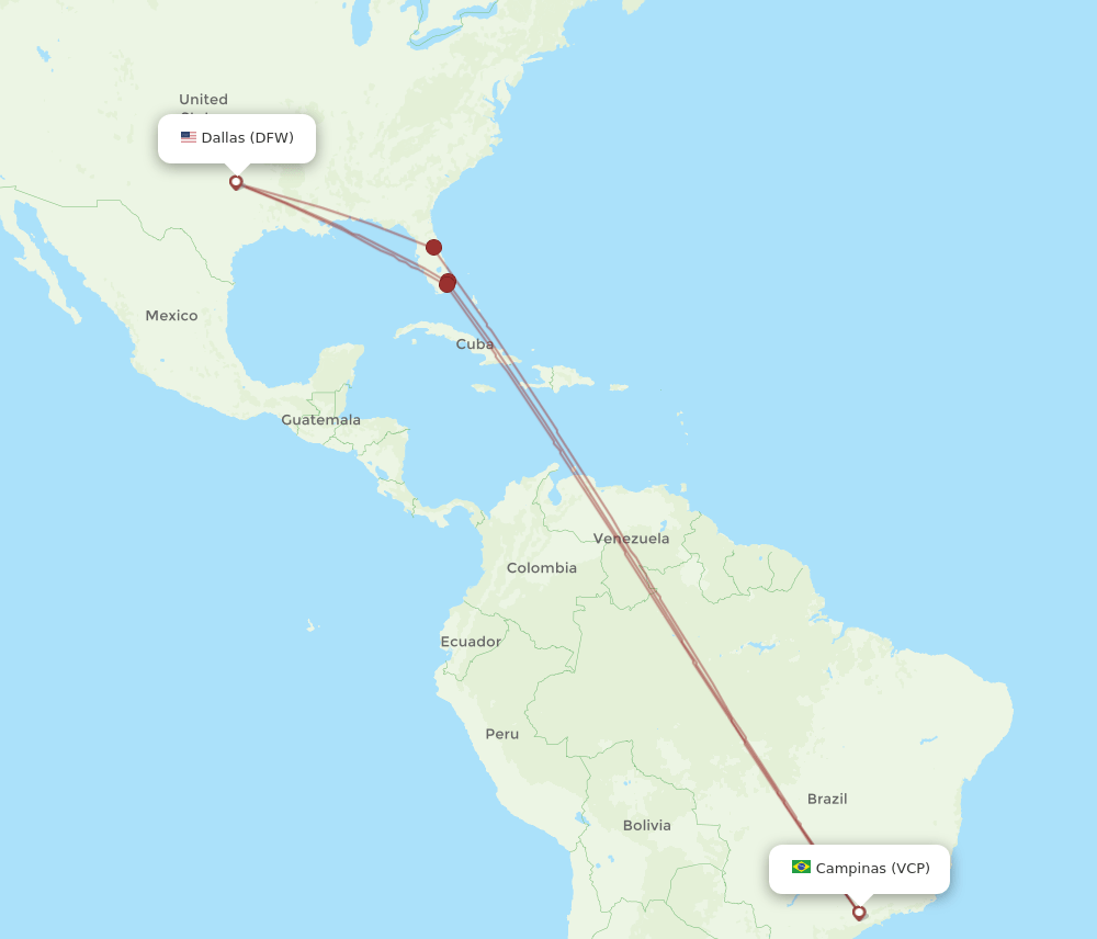 DFW-VCP flight routes
