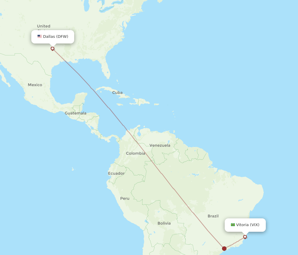 DFW-VIX flight routes