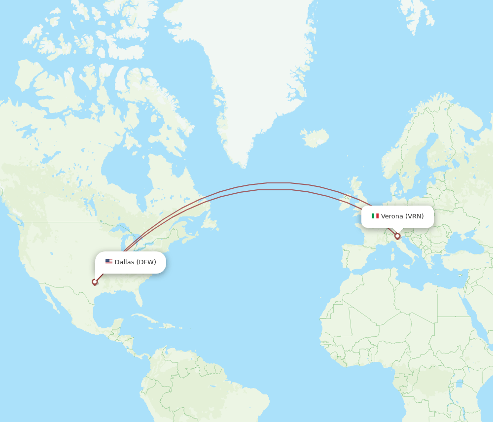 DFW-VRN flight routes