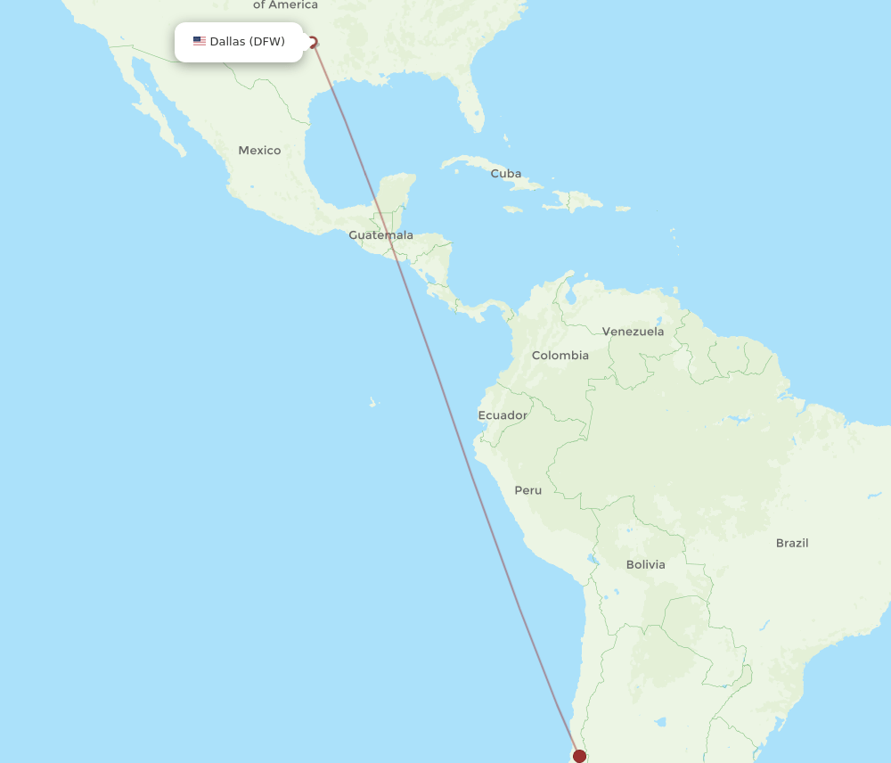 DFW to ZOS flights and routes map