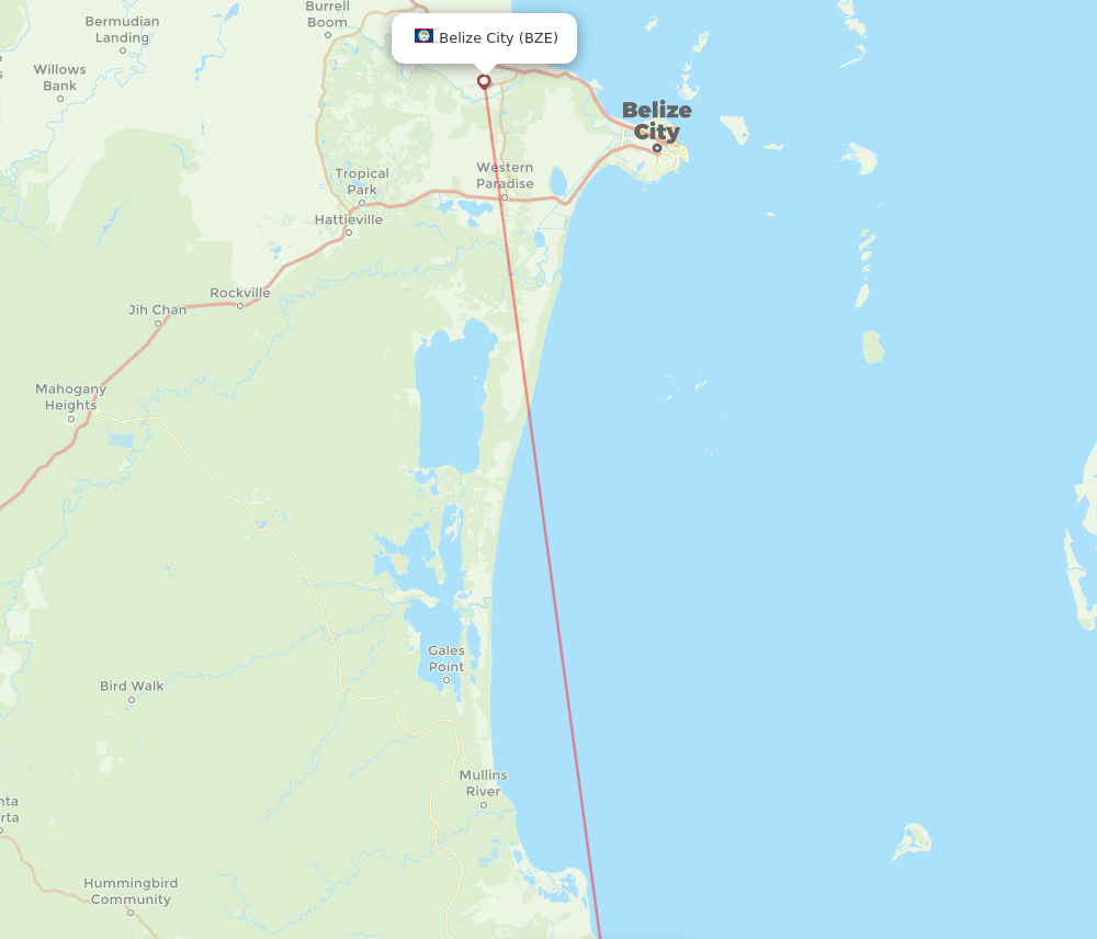 DGA-BZE flight routes