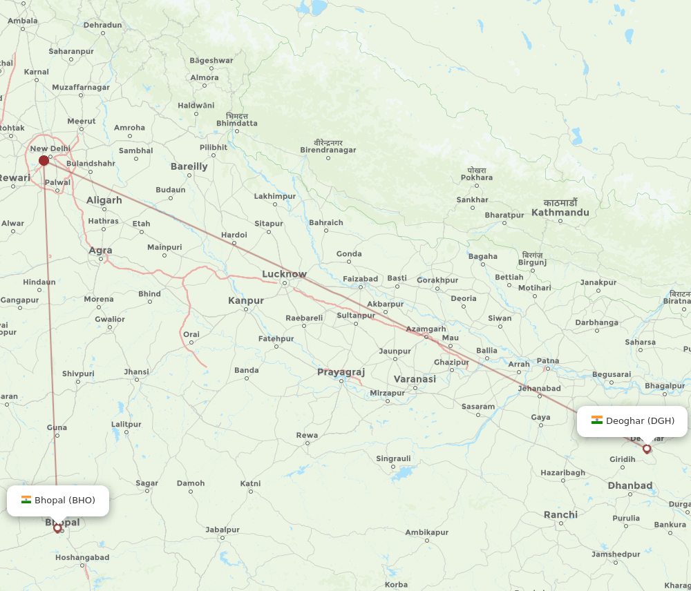 DGH-BHO flight routes