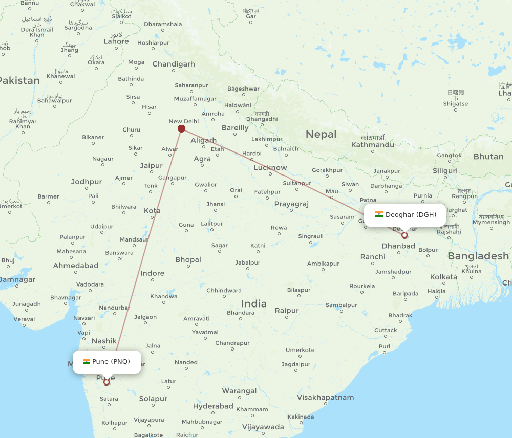 DGH-PNQ flight routes