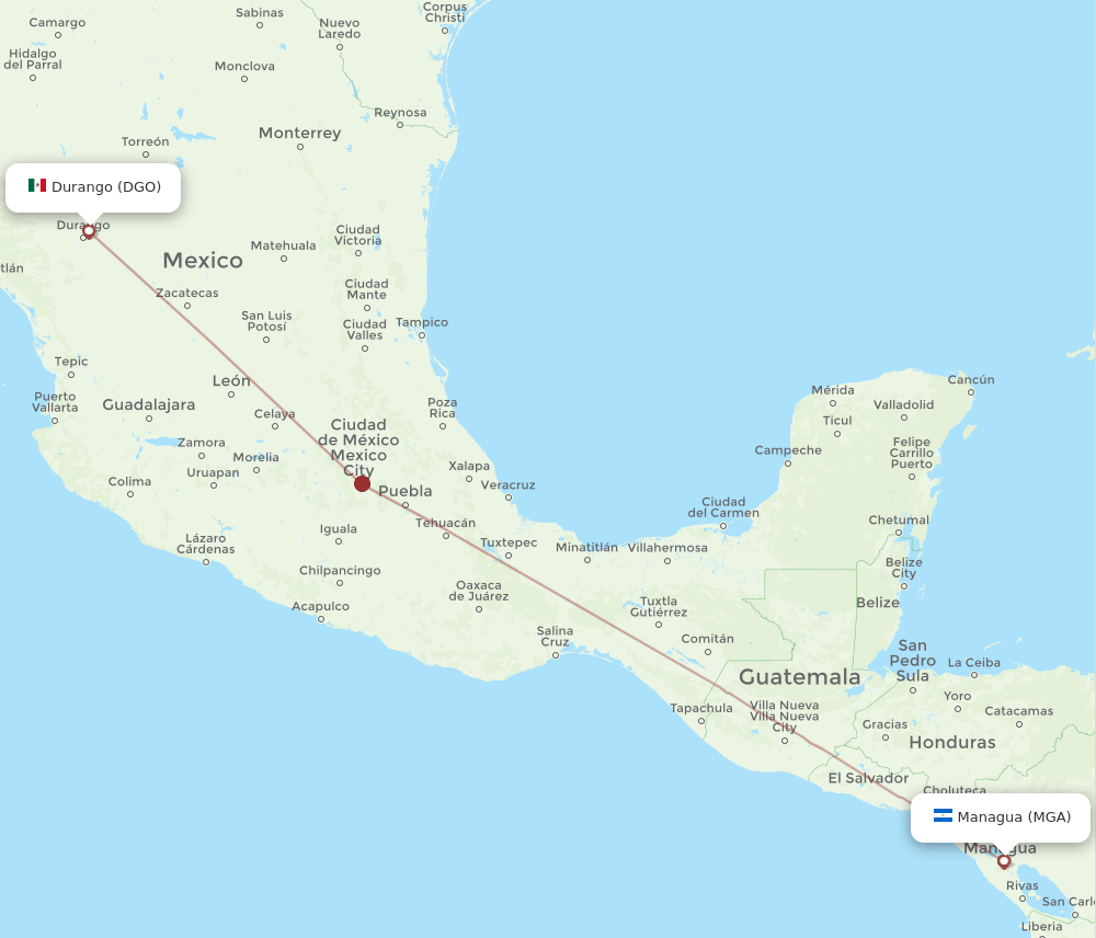 DGO-MGA flight routes