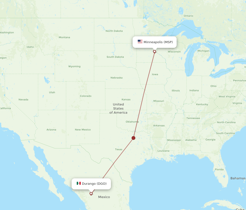 DGO-MSP flight routes