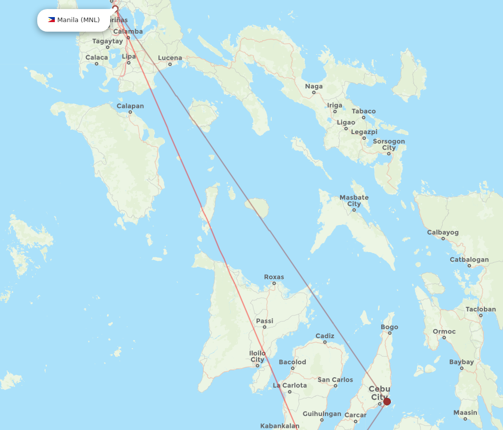 DGT to MNL flights and routes map