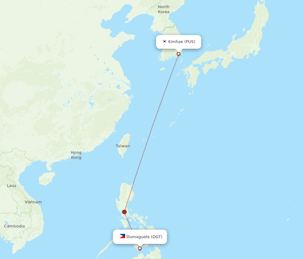 DGT-PUS flight routes