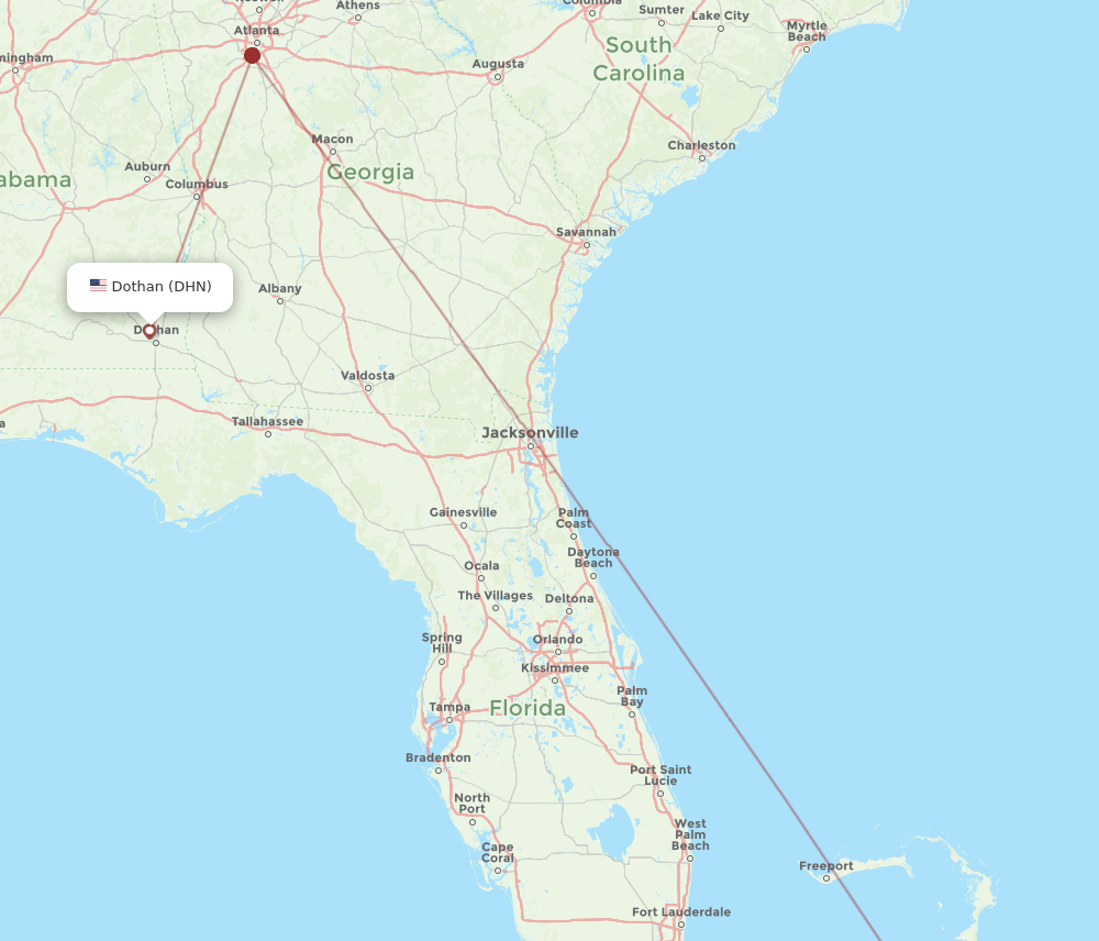 DHN to NAS flights and routes map