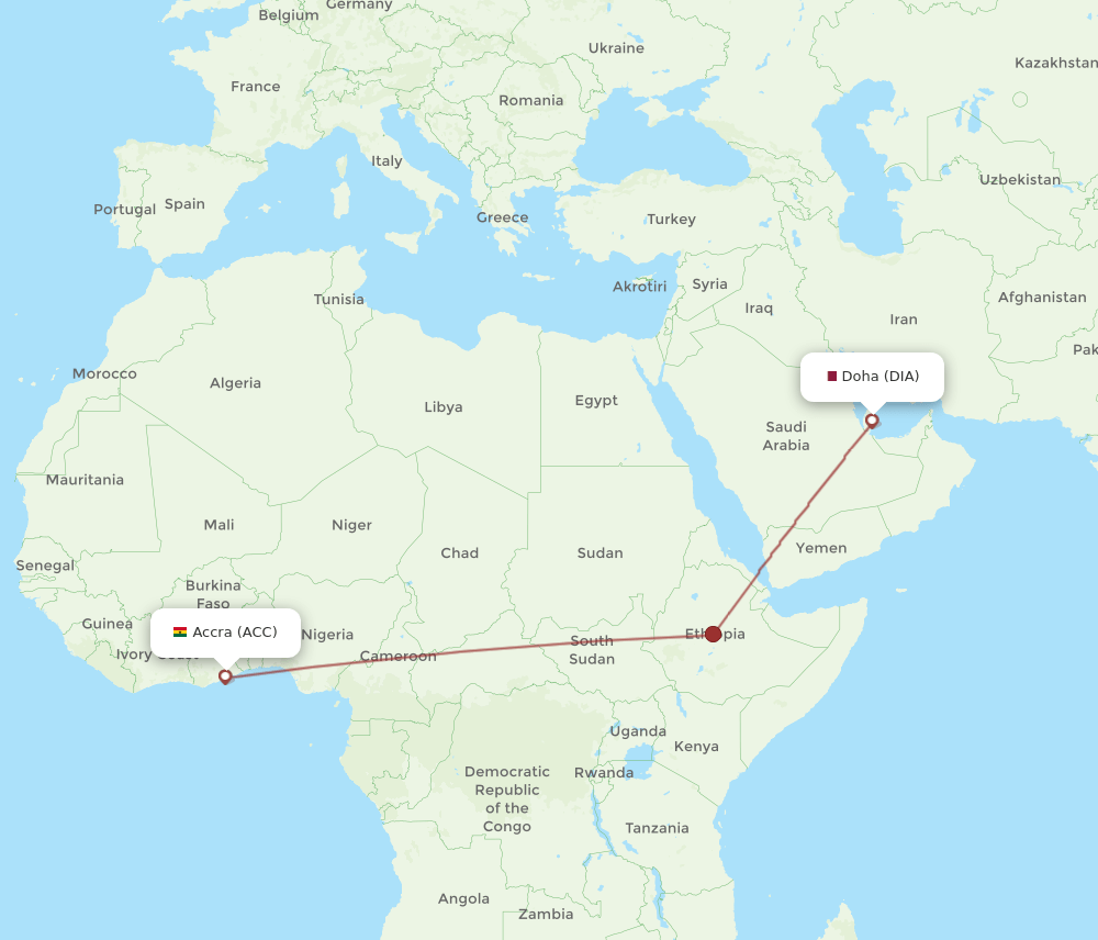 DIA-ACC flight routes