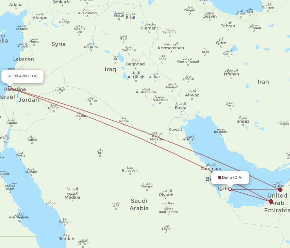 DIA-TLV flight routes