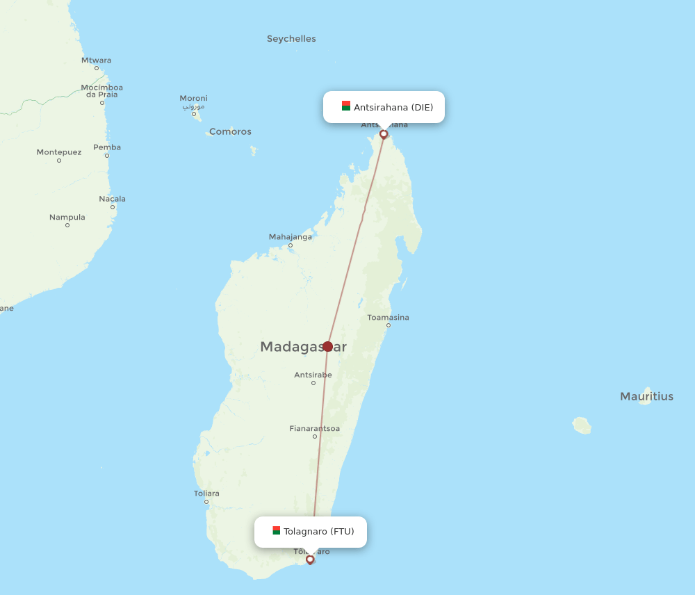 DIE-FTU flight routes